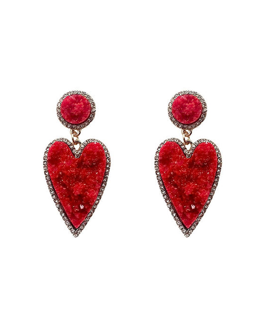 Druzy Heart Earring