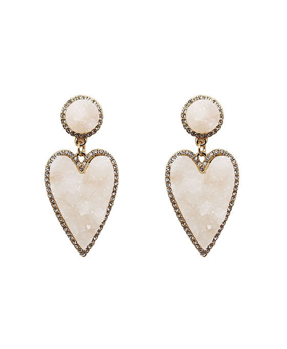 Druzy Heart Earring