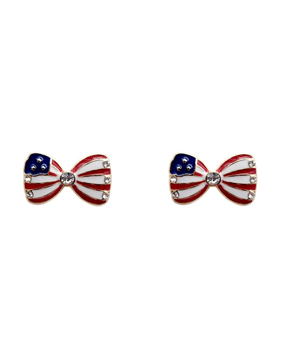 America Flag Ribbon Earring