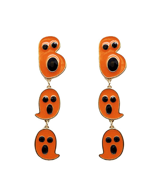 Halloween Boo Epoxy w/ Stone Earring