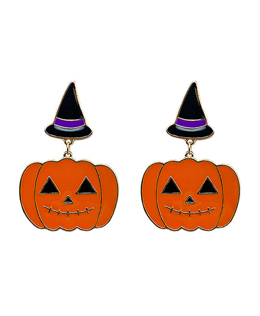 Halloween Pumpkin Epoxy Earring