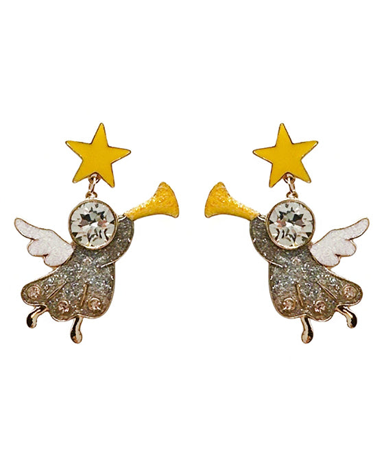 Star w/ Angel Post Earring