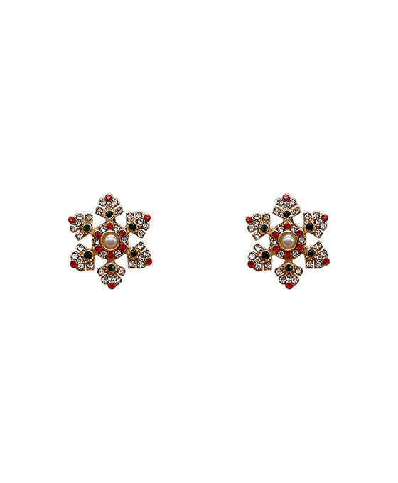 Snowflake Stone Post Earring