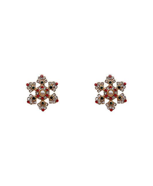 Snowflake Stone Post Earring