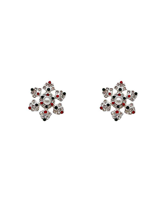 Snowflake Stone Post Earring