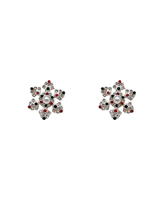 Snowflake Stone Post Earring
