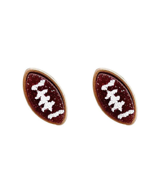 Football Druzy Post Earring