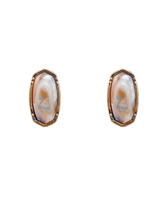 Lucite Hexagon Post Earring