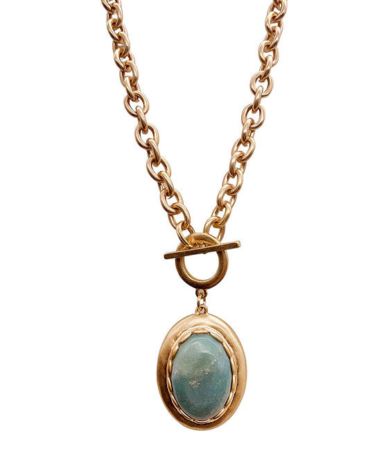 Natural Stone Pendant Chain Necklace