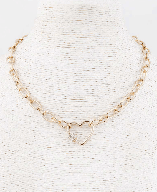 Open Heart Chain Link Necklace