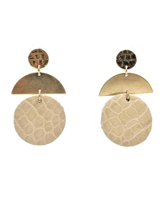Faux Leather Geo Shape Earring