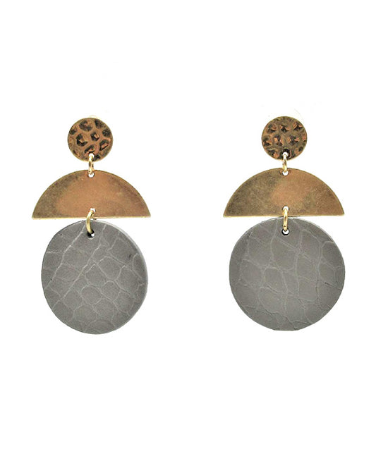 Faux Leather Geo Shape Earring