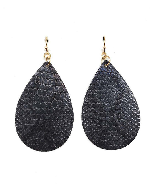 Teardrop Leather Earring