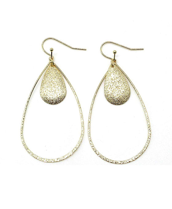 Texture Open Teardrop Earring