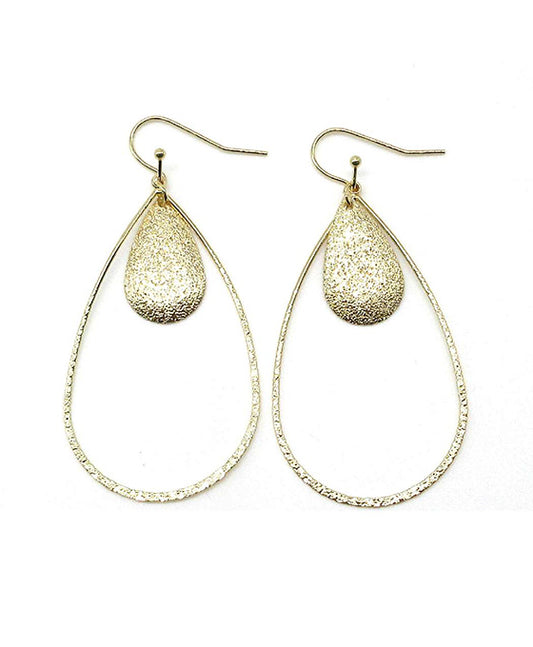 Texture Open Teardrop Earring