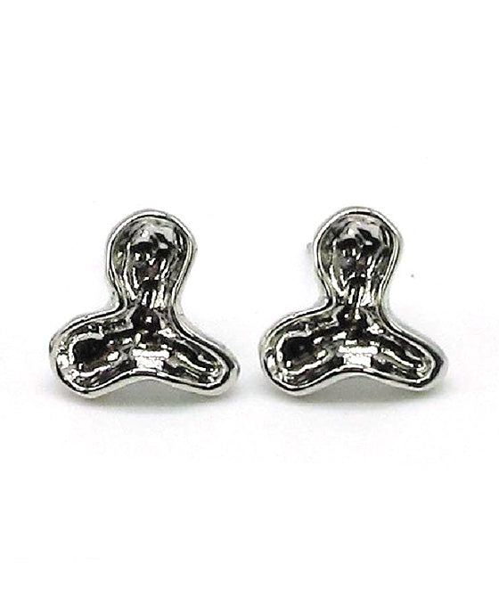 Concave Three Poing Lily Pad Stud Earring