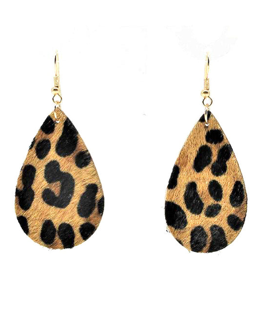 Teardrop Leather Earring