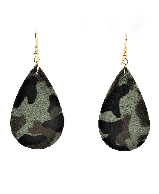 Teardrop Leather Earring