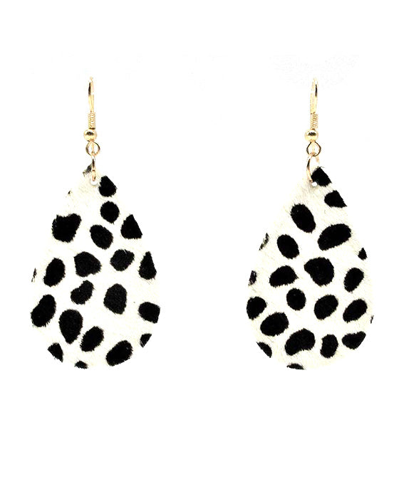 Teardrop Leather Earring