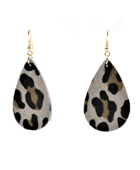 Teardrop Leather Earring