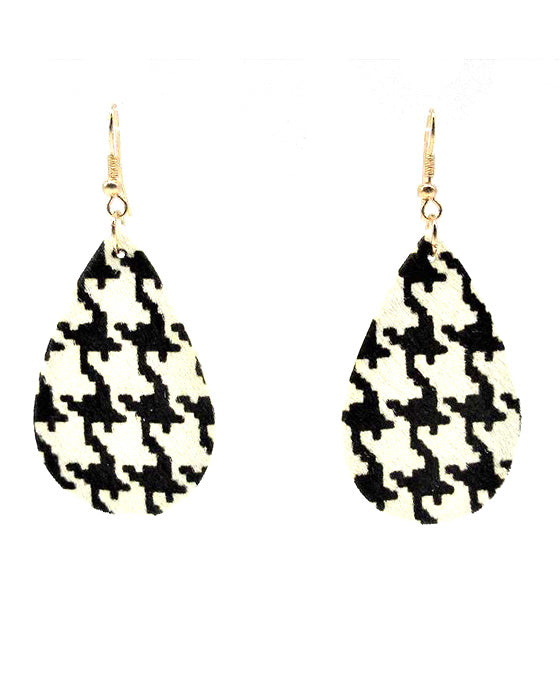 Teardrop Leather Earring