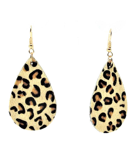 Teardrop Leather Earring