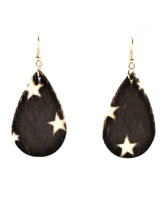 Teardrop Leather Earring