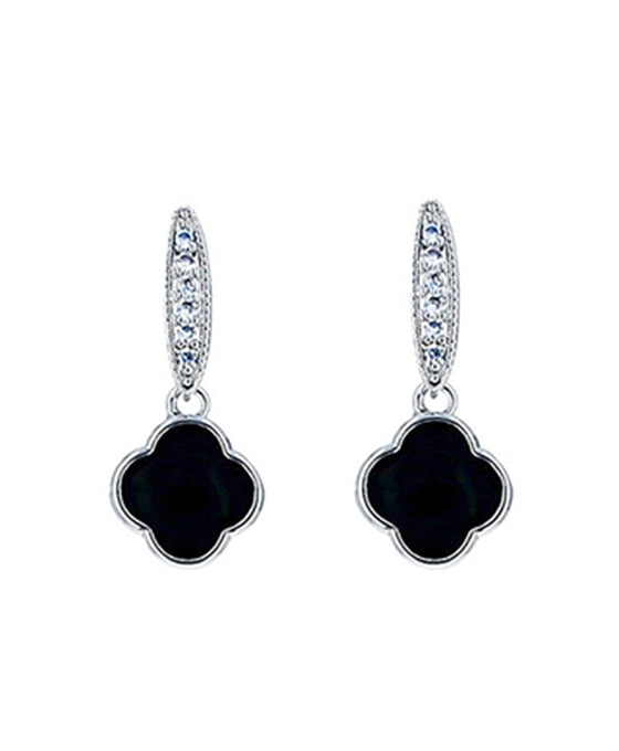 CZ Clover Dangle Earring