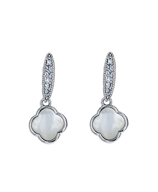 CZ Clover Dangle Earring