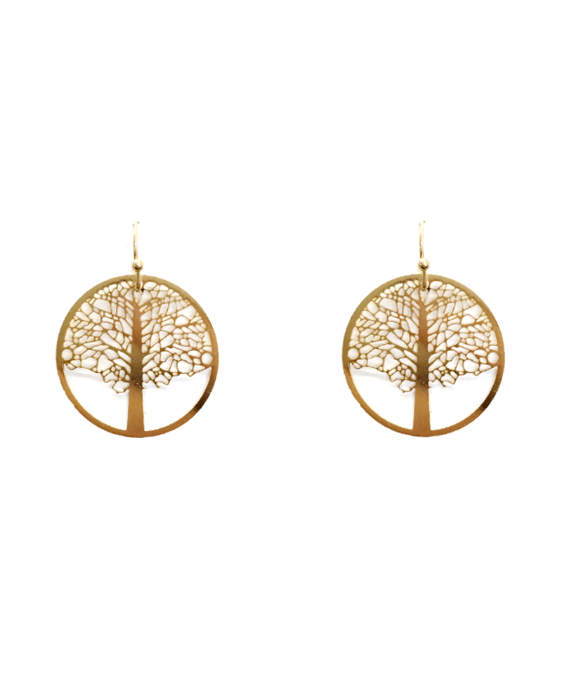 Filigree Tree Round Earring - 1.0"