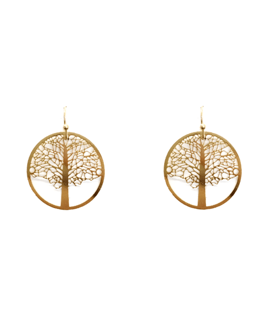 Filigree Tree Round Earring - 1.0"