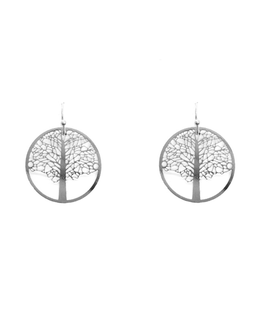 Filigree Tree Round Earring - 1.0"