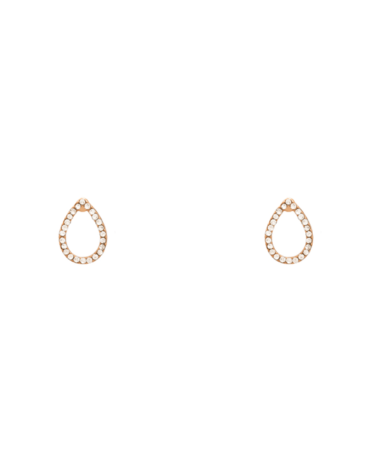 Teardrop Pave Stud Earring - 0.7"