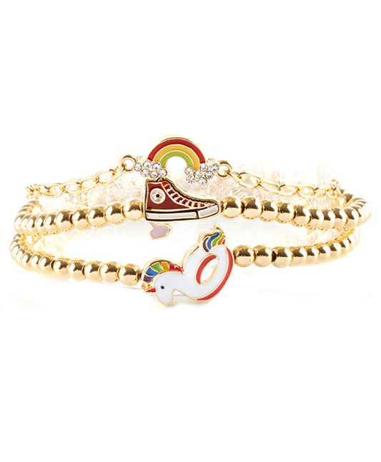 Metal Epoxy Novelty Charm Bracelet