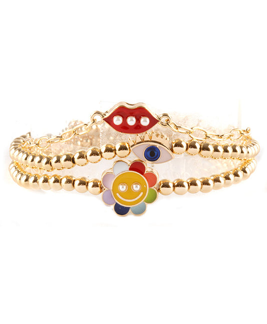 Metal Epoxy Evil Eye Charm Bracelet