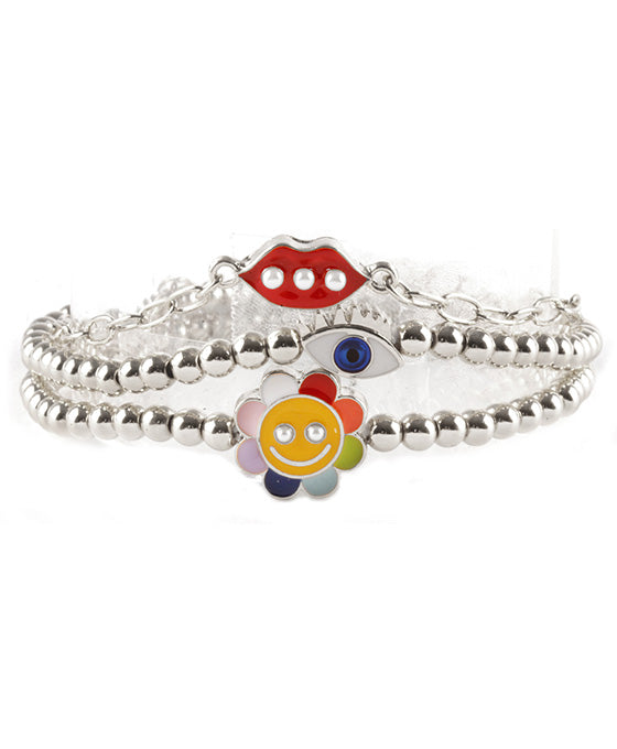 Metal Epoxy Evil Eye Charm Bracelet