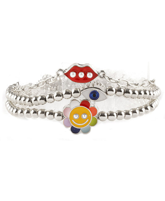 Metal Epoxy Evil Eye Charm Bracelet