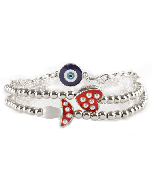 Metal Epoxy Mushroom Charm Bracelet