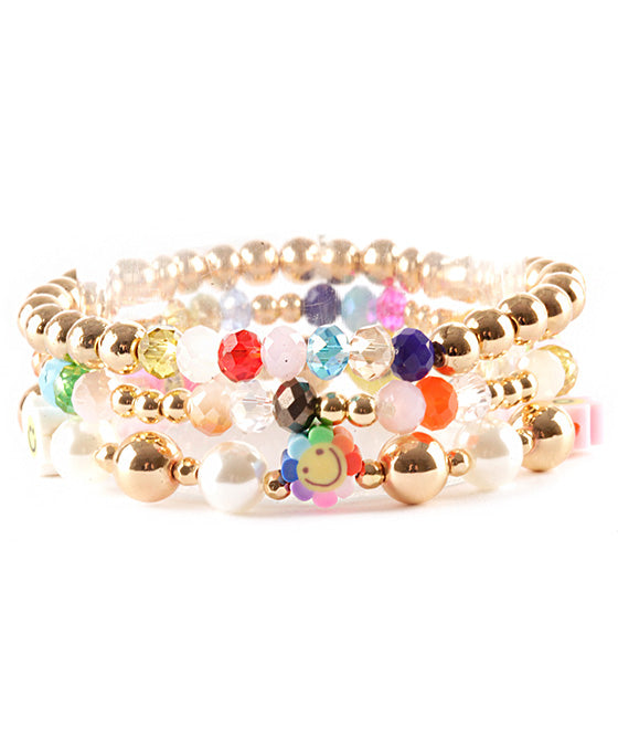 Glass Bead Multi Stackable Elastic Bracelet