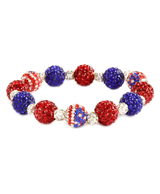 Pave Patriot Elastic Bracelet