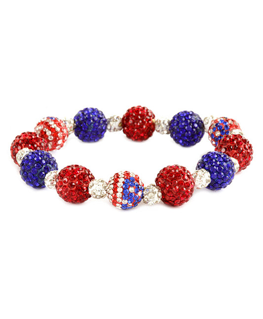 Pave Patriot Elastic Bracelet