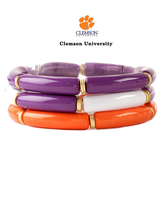 Acetate Pipe Gameday Stackable Elastic Bracelet
