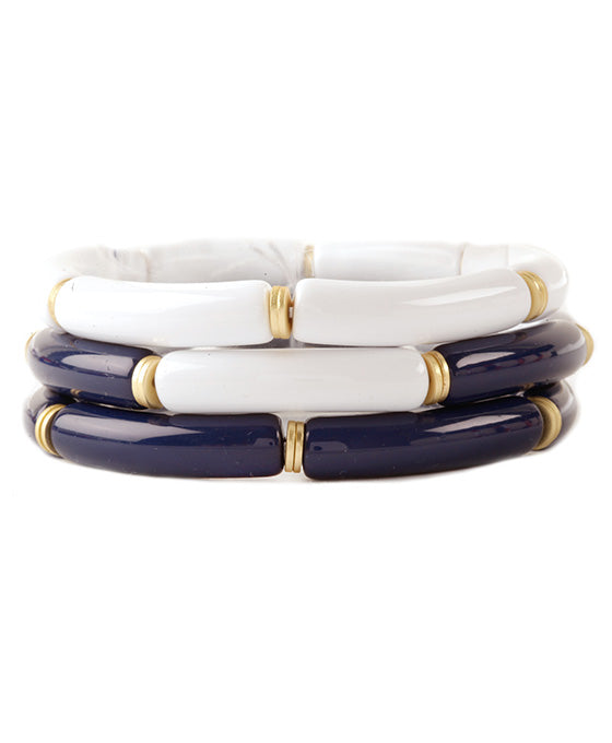 Acetate Pipe Gameday Stackable Elastic Bracelet