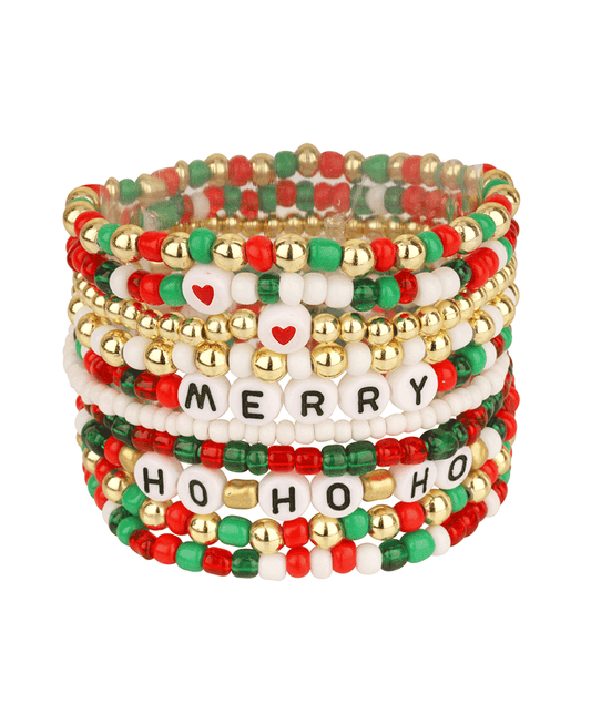 Seed Bead Christmas Multi Stackable Bracelet