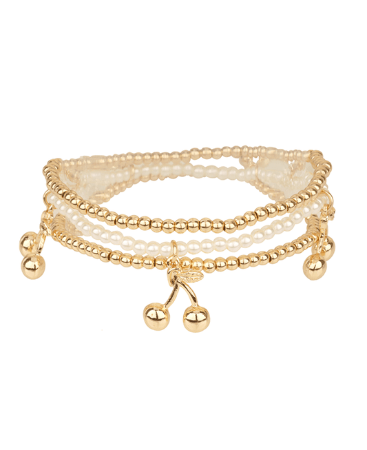 Pearl & CCB w/ Cherry Bracelet