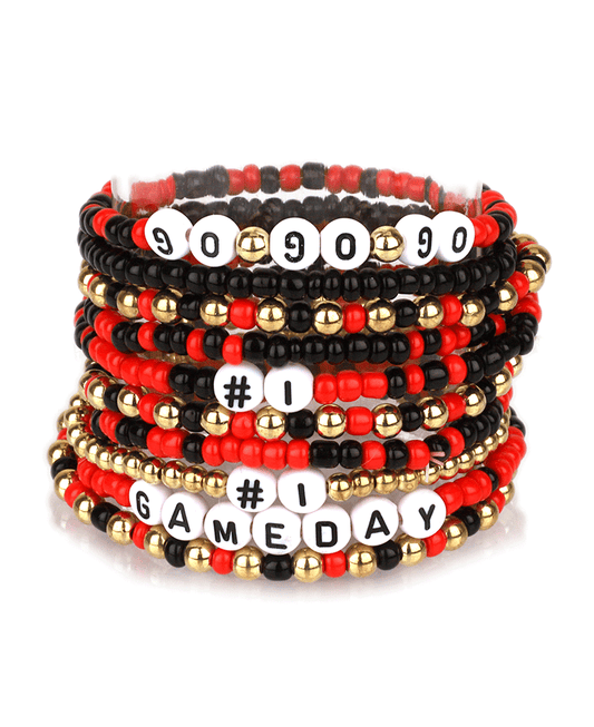 Seed Bead & CCB Gameday Elastic Bracelet