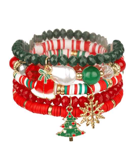 Multi Bead w/ Charms Christmas Bracelet
