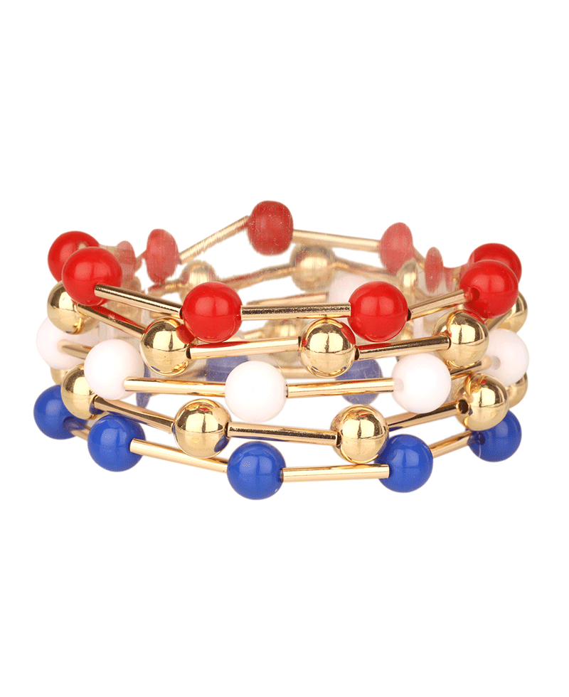 Patriot CCB & Ball Bead Elastic Bracelet