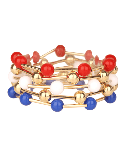Patriot CCB & Ball Bead Elastic Bracelet