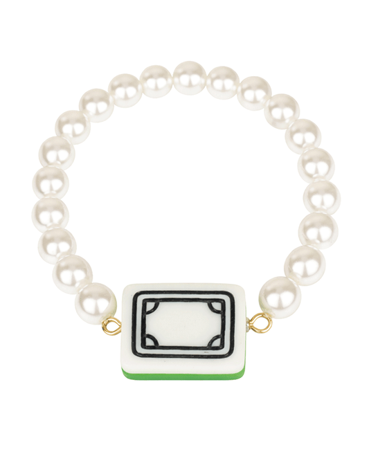 Mahjong Plastic Pearl Elastic Bracelet